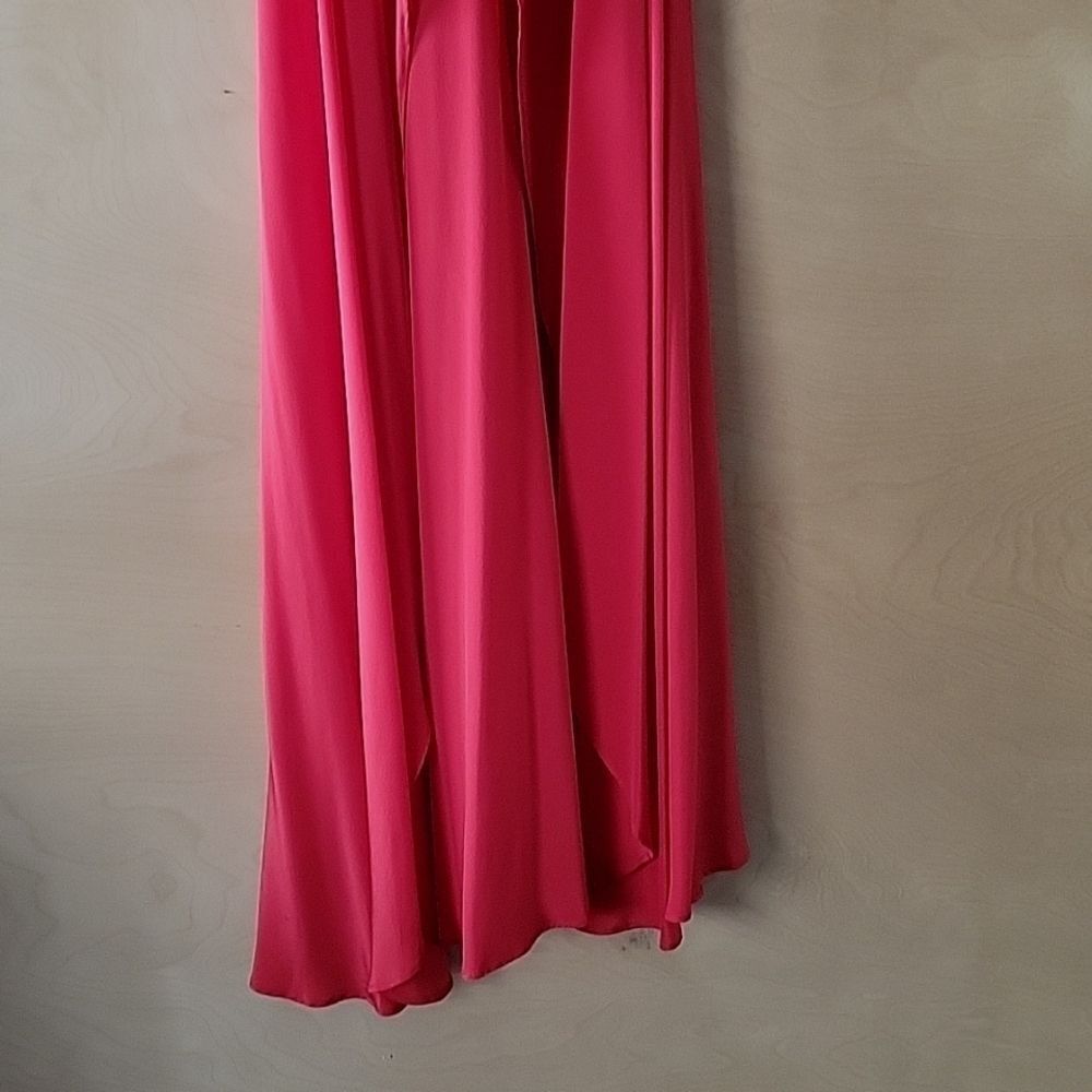 NEW XS Helena Quinn Silk Kate Red Wrap Dress Maxi Long Coquette Flowy Party Gown - Picture 7 of 16